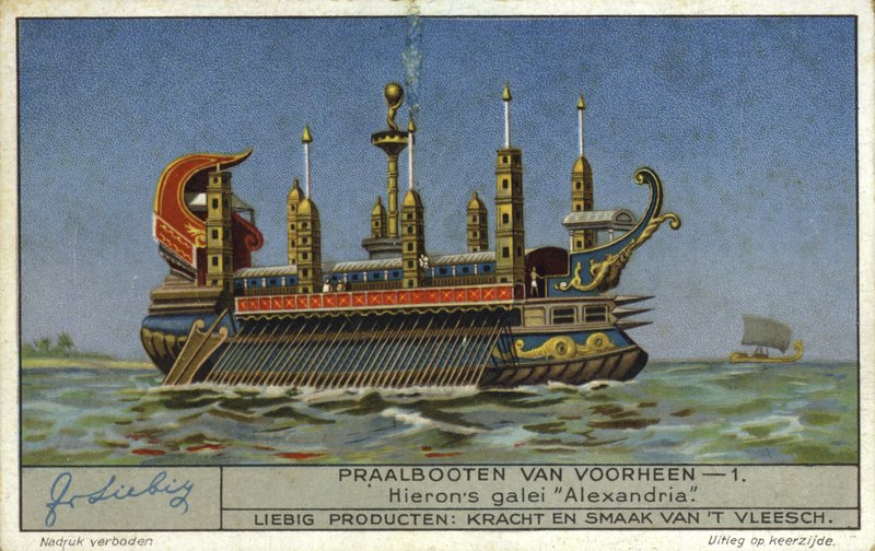 Alexandria, galley of Hiero II, Tyrant of Syracuse, 3rd Century BC  af European School