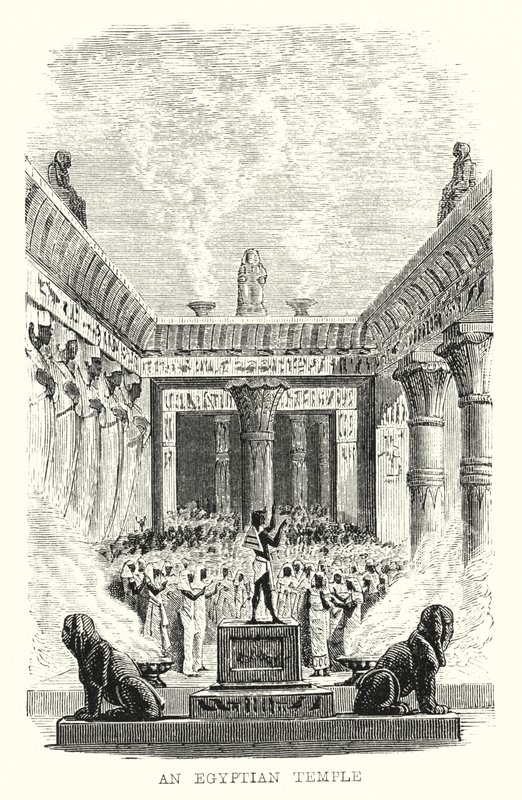 Et egyptisk tempel (gravering) af European School