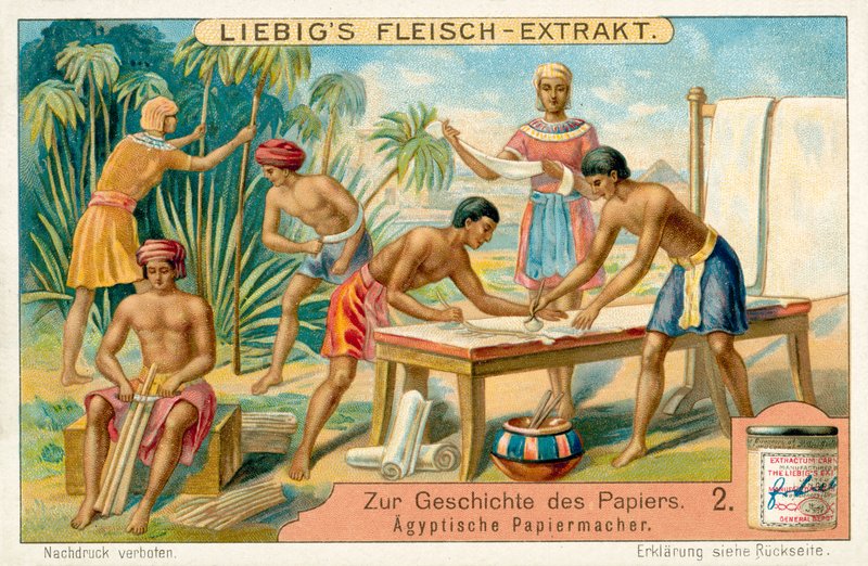 Gamle egyptiske papirproducenter (chromolitho) af European School