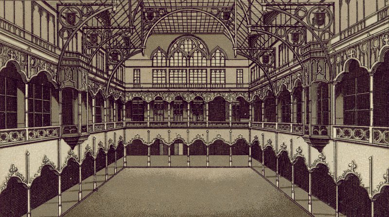 Anvers / Antwerpen: Børs (litografi) af European School