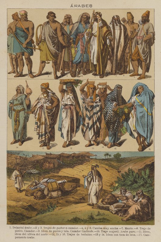 Araber (farve litho) af European School