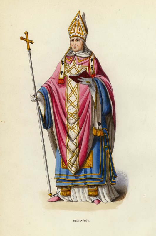 Archeveque (farvet gravering) af European School