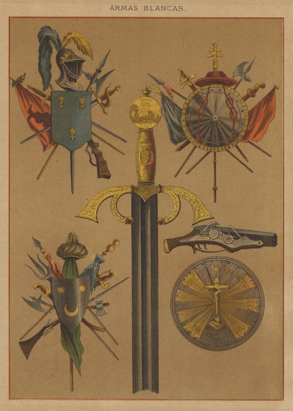 Hvide våben (farve litho) af European School