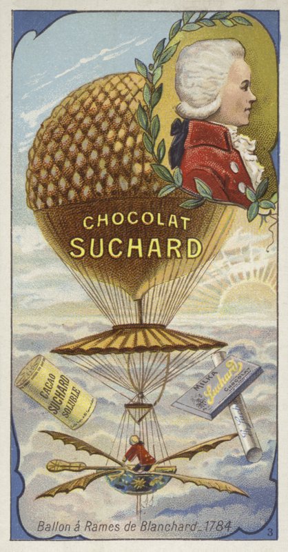 Blanchards ballon med årer, 1784 af European School