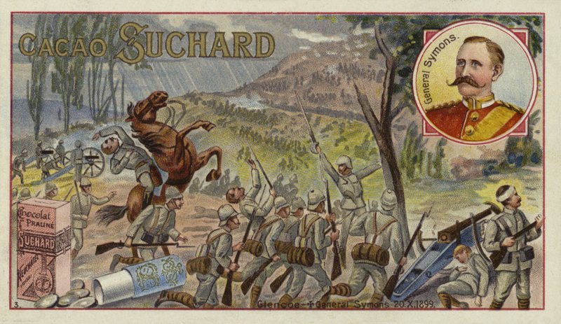 Den britiske general Sir William Penn Symons blev dødeligt såret i slaget ved Glencoe, Boer War, 20. oktober 1899 af European School