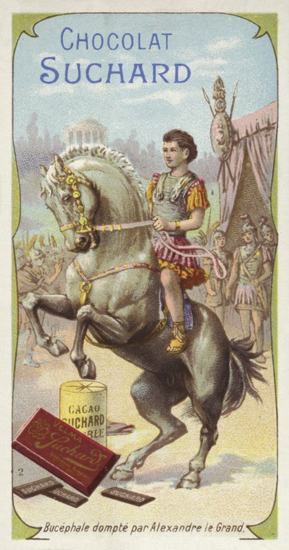Bucephalus tæmmet af Alexander den Store af European School