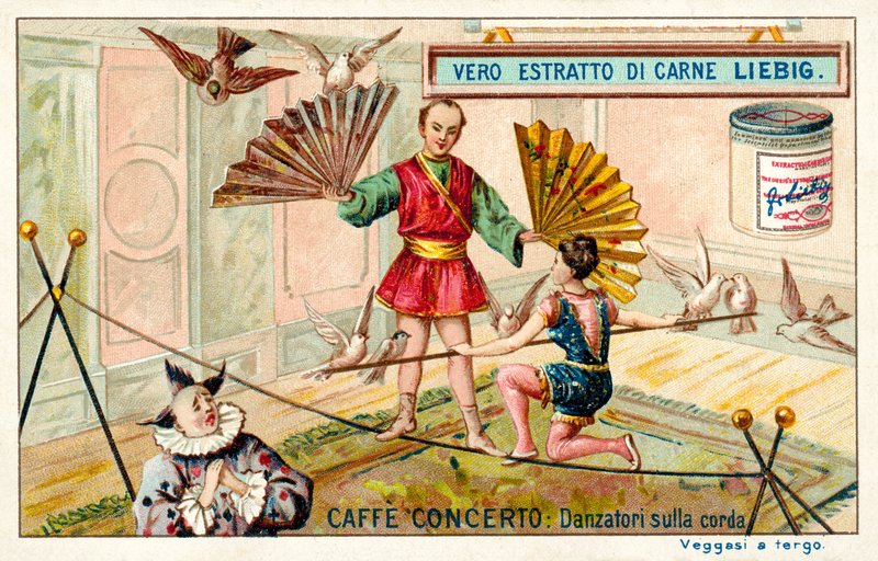 Caffe-koncert: tightrope dansere (chromolitho) af European School