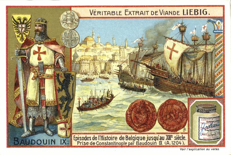 Capture of Constantinople by Baldwin IX, Count of Flanders, 1204  af European School