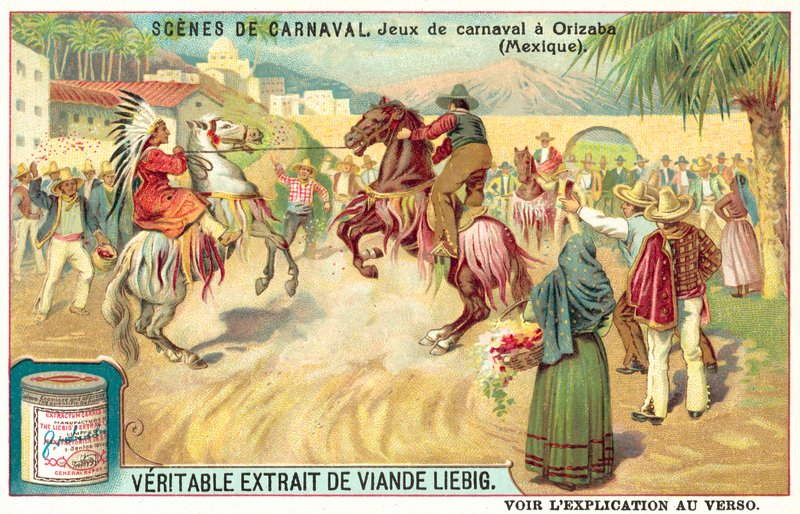 Karnevalsspil i Orizaba, Mexico (chromolitho) af European School
