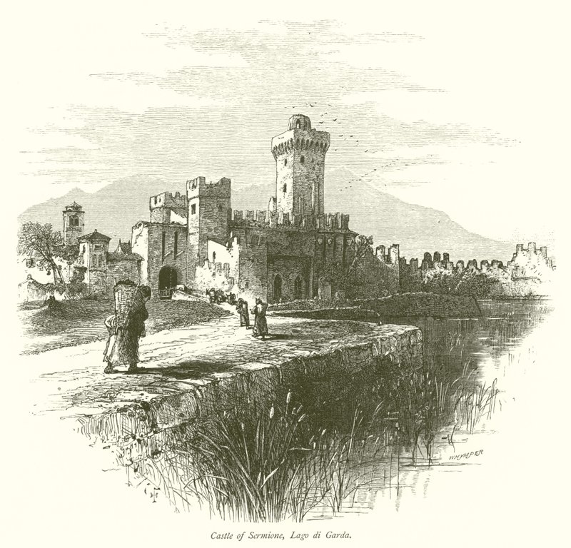 Sirmione Slot, Gardasøen (gravering) af European School