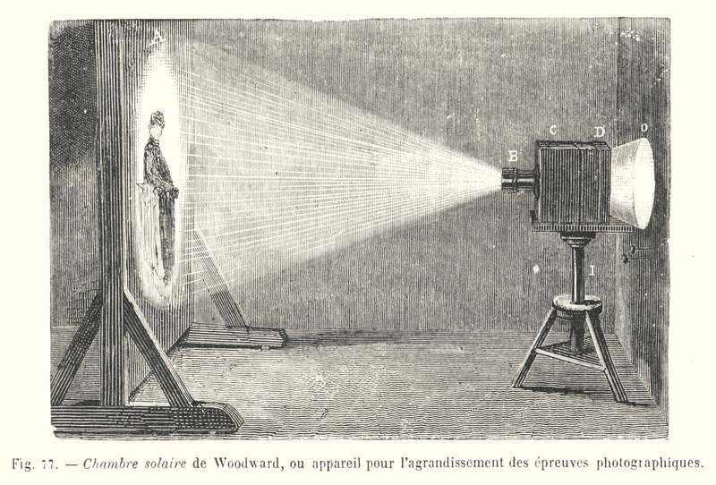 Woodwards solkammer eller apparat til at forstørre fotografiske print (gravering) af European School