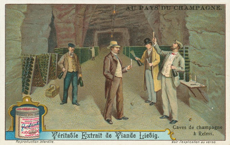 Champagne, Liebig-kort, begyndelsen af det 20. århundrede (chromo) af European School