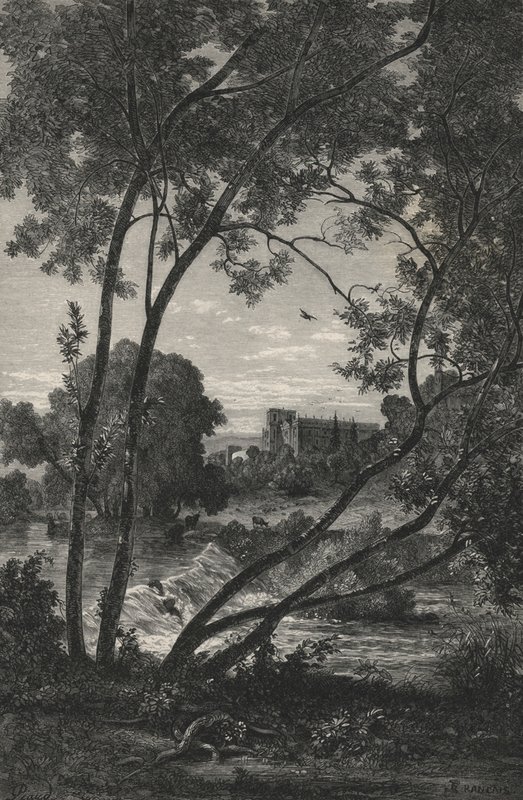 Chatsworth, til hertugen af ​​Devonshire, England (gravering) af European School
