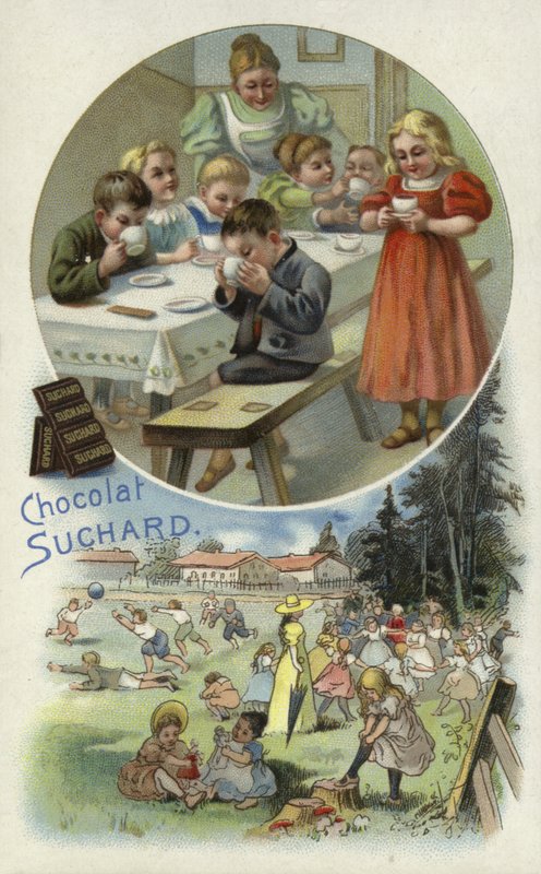 Børn nyder Suchard-chokolade i en børnehave af European School