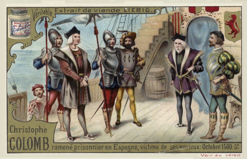 Christopher Columbus taken back to Spain as a prisoner, October 1500  af European School