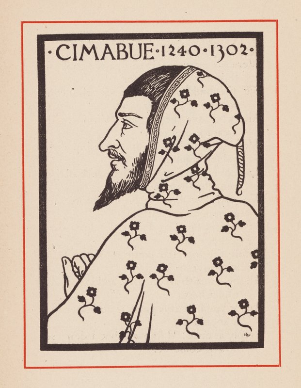 Cimabue, italiensk middelalderkunstner (litografi) af European School