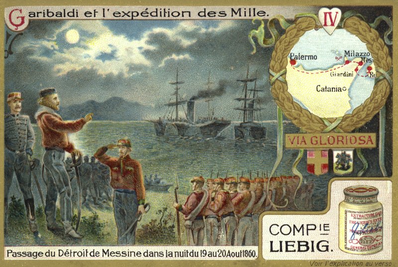 Crossing of the Straits of Messina in the night of 19-20 August 1860  af European School