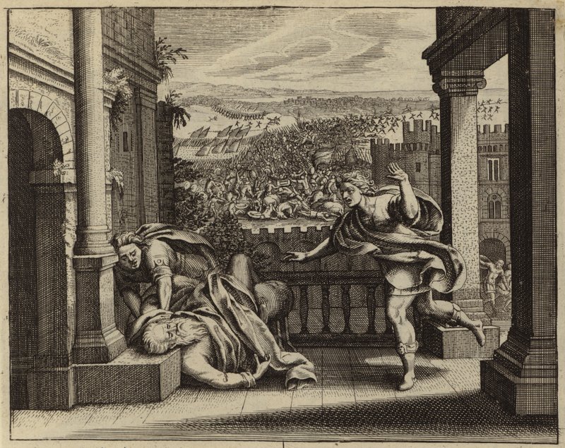 Elis død efter at filisterne fangede Pagtens Ark fra israelitterne (gravering) af European School