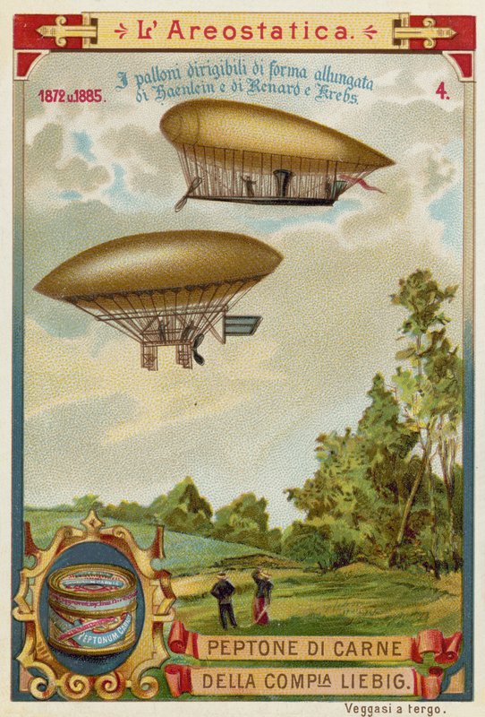 Dirigible luftskibe Haenlein (1872) og Renard og Krebs (1885) af European School