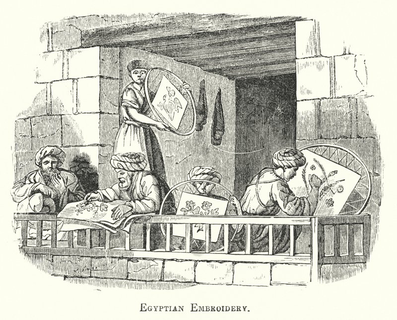 Egyptisk broderi (gravering) af European School