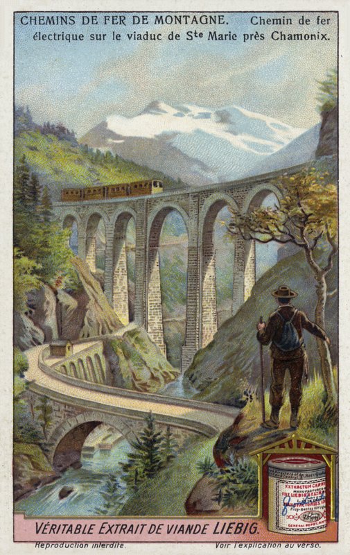 Electric railway on the Viaduc Ste Marie, near Chamonix, France  af European School