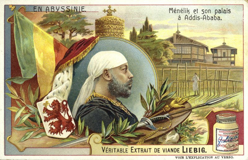 Emperor Menelik II of Ethiopia and his palace at Addis Ababa  af European School