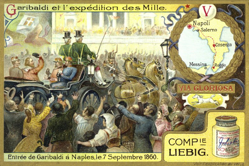 Entry of Garibaldi into Naples, 7 September 1860  af European School