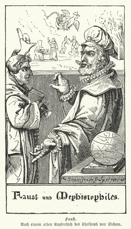 Faust og Mephistopheles (gravering) af European School