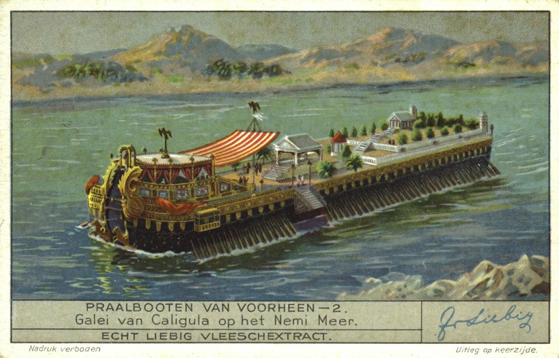 Galley of the Roman Emperor Caligula on Lake Nemi, Italy, 1st Century  af European School