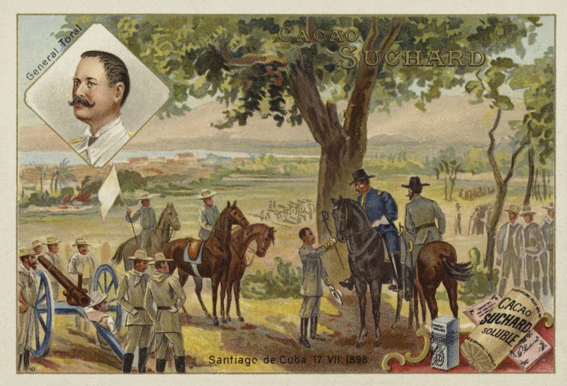 General Toral og spaniernes overgivelse efter belejringen af Santiago de Cuba, spansk-amerikansk krig, 17. juli 1898 af European School