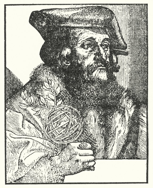 Girolamo Fracastoro, der skrev digtet Syphilis sive Morbus Gallicus (gravering) af European School