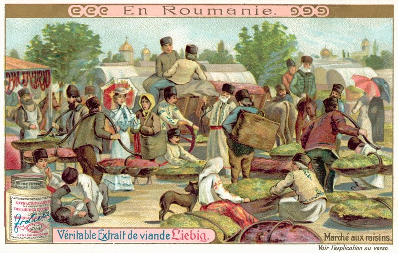 Druemarked, Rumænien (chromolitho) af European School