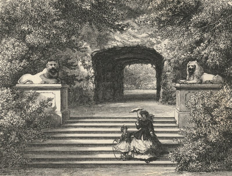 Thetis-hulen ved Sans-Souci (gravering) af European School