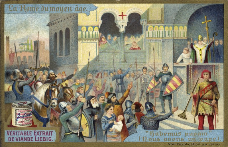 Habemus Papam, election of a new pope, Rome, Middle Ages  af European School