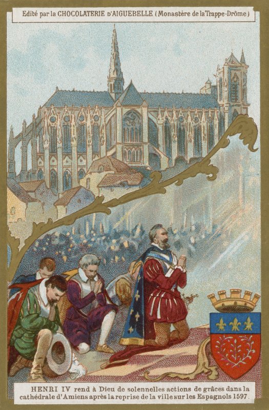 Henrik IV af Frankrig beder i Amiens-katedralen efter genoptagelsen af byen fra det spanske, 1597 af European School