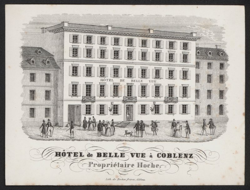 Hotel De Belle Vue, Coblenz (gravering) af European School