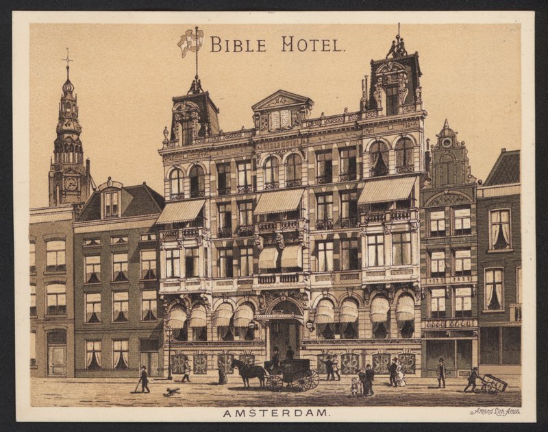 Hotel Trade Card (farvet gravering) af European School