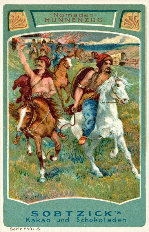 Huns (chromolitho) af European School
