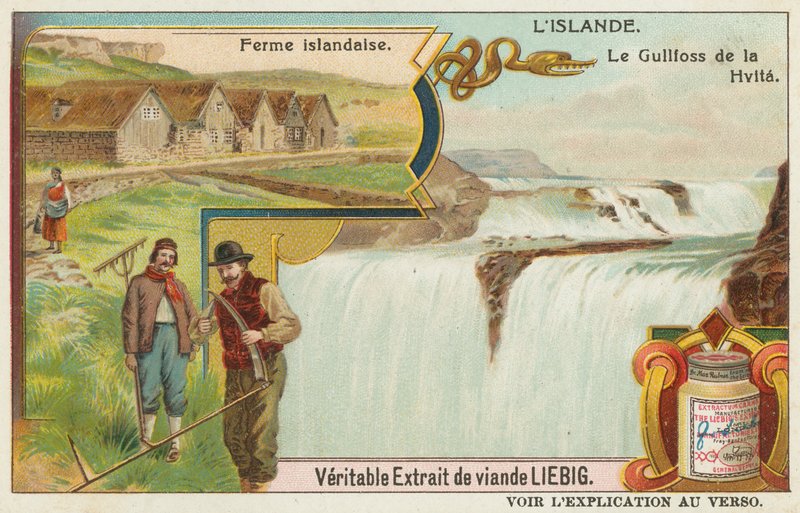 Islandsk gård og Gullfoss (det gyldne vandfald) på Hvita af European School