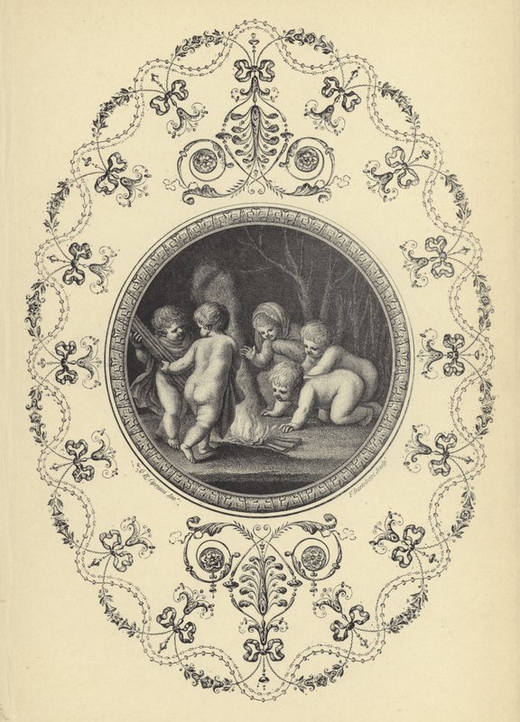 Illustration fra Michael Angelo Pergolesis Book of Ornaments (gravering) af European School