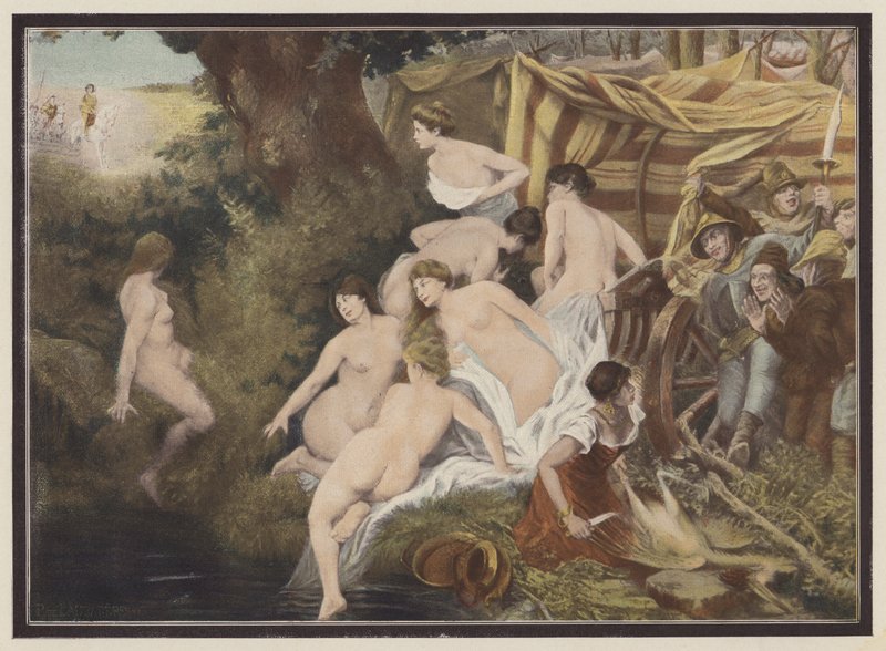 I jomfruens land (farve litho) af European School