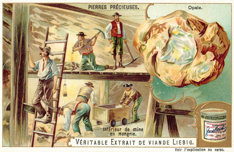 Interiør af en opalmine i Ungarn (chromolitho) af European School