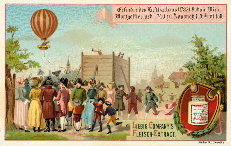 Opfindelsen af luftballonen af Montgolfier Brothers, Frankrig af European School