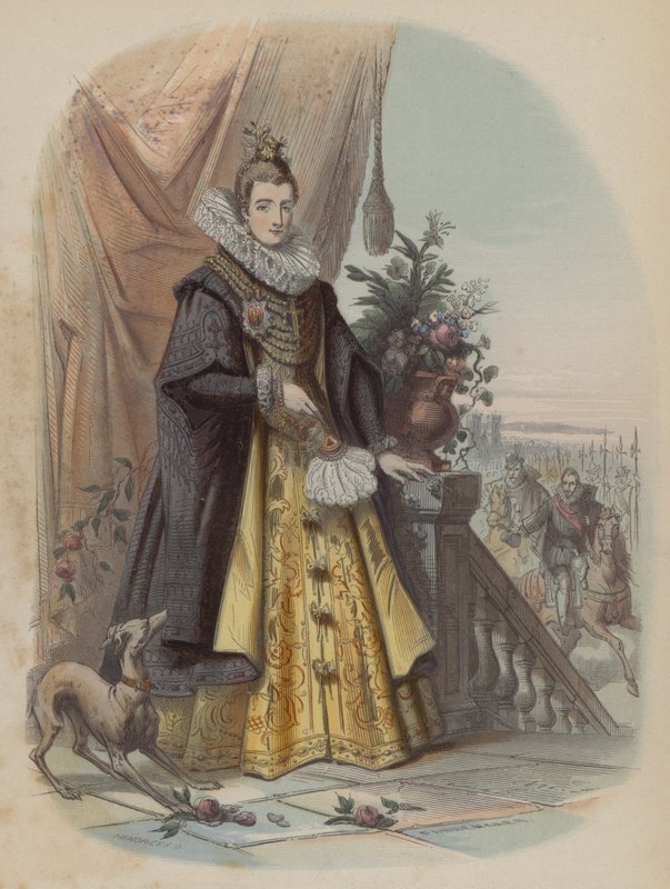 Isabella Clara Eugenia, suveræn for de spanske Nederlande (farvet gravering) af European School