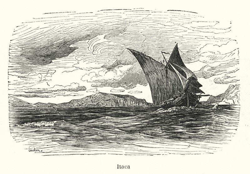 Ithaca, det antikke Grækenland (litho) af European School