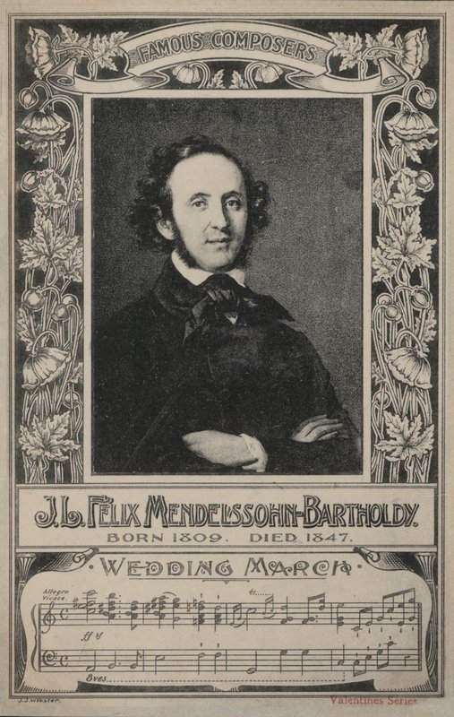 J L Felix Mendelssohn-Bartholdy, portræt (litografi) af European School