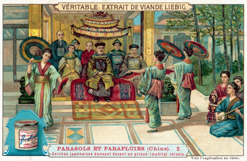Japanske geishaer danser for en kinesisk prins (chromolitho) af European School
