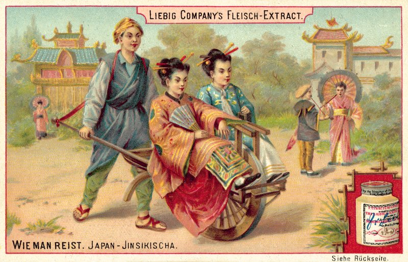 Japansk rickshaw (chromolitho) af European School