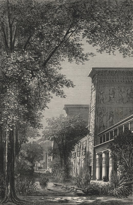 Have til et egyptisk tempel (gravering) af European School