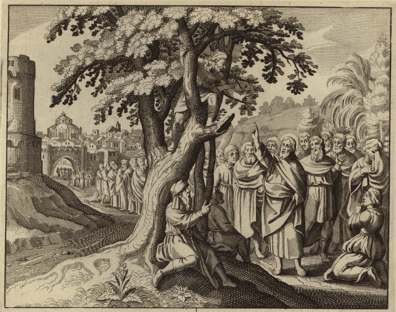 Jesus Kristus og skatteopkræveren Zakæus (gravering) af European School
